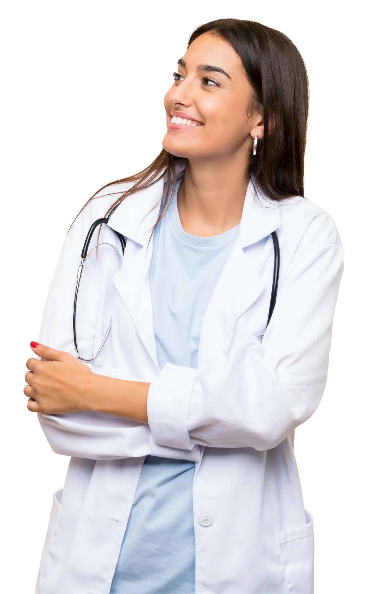 Damara Health clinician pointing to the side